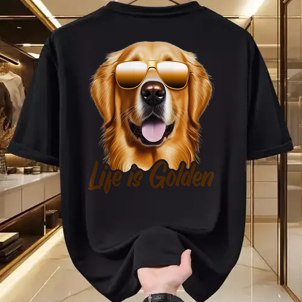 Dog Love Shirt, Dog Lover Gift T-Shirt/Hoodie/Sweatshirt HLT00 - Life is Golden Funny Golden Retriever Cute Dog Good Pet Life T-Shirt