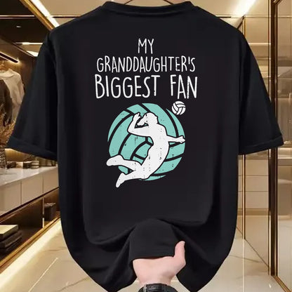 Best Grandpa Shirt, Proud Grandpa Unisex T-Shirt/Hoodie/Sweatshirt HLT00 - Granddaughters Biggest Fan Volleyball Family Grandma Grandpa T-Shirt