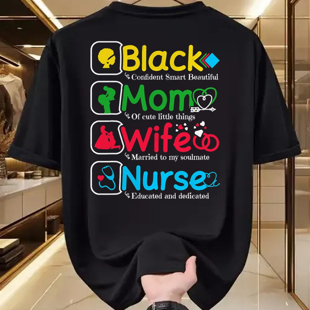 Funny Nurse Shirt, Nurse Unisex T-Shirt/Hoodie/Sweatshirt HLT00 - Black Nurse Mommy Wife - African American Mothers Women Mom T-Shirt