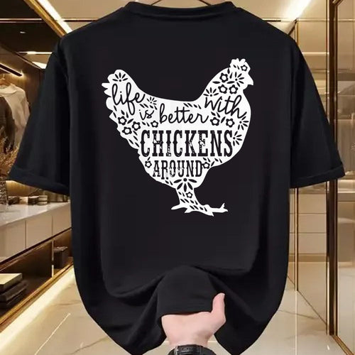 Best Farmer Life Shirt, Funny Farmer UnisexT-Shirt/Hoodie/Sweatshirt HLT00 - Life is Better With Chickens T Shirt Animal Pet Farmer Tee T-Shirt