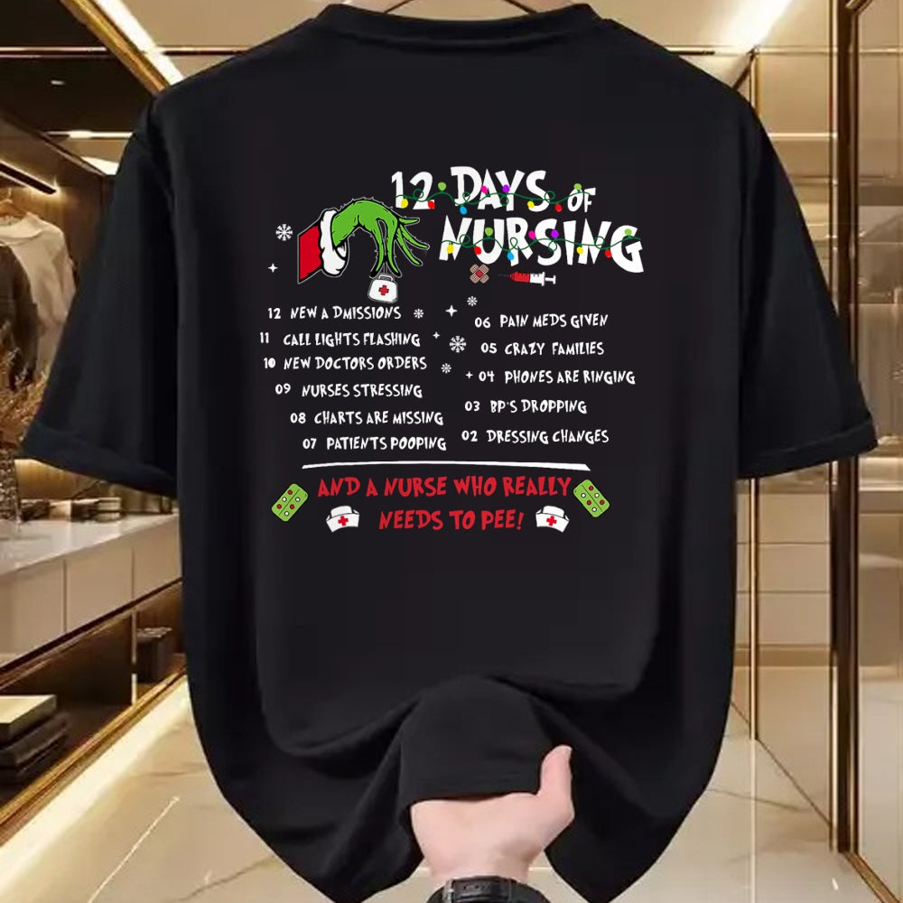 Funny Nurse Shirt, Nurse Unisex T-Shirt/Hoodie/Sweatshirt HLT00 - Nurses Merry Christmas Funny 12 Days of Nursing Xmas Women T-Shirt