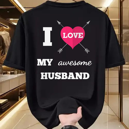 Best Wife Shirt, Wife and Husband Unisex T-Shirt/Hoodie/Sweatshirt HLT00 - I Love My Awesome Husband Shirt Heart & Arrow Cool Wife Tee T-Shirt