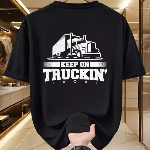 Best Truck Driver Life Shirt, Funny Trucker UnisexT-Shirt/Hoodie/Sweatshirt HLT00 - Trucker Truck Driver Keep On Truckin 18 Wheeler T-Shirt (1)