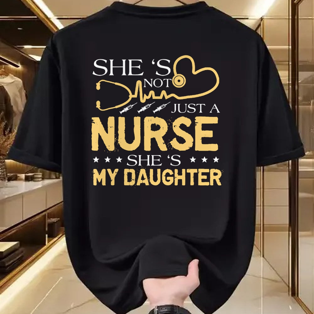 Funny Nurse Shirt, Nurse Unisex T-Shirt/Hoodie/Sweatshirt HLT00 - My Daughter Is A Nurse Proud Nurse's Mom Dad RN LPN Family T-Shirt (3)