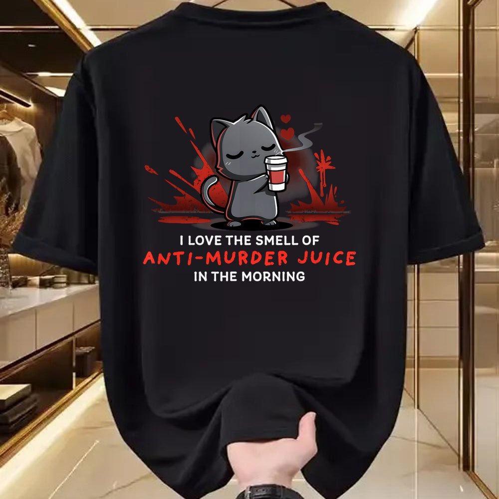 Cat Love Shirt, Funny Cat Lover Gift UnisexT-Shirt/Hoodie/Sweatshirt HLT00 - Cat Drink Coffee I Love The Smell Of Anti Murder Juice T-Shirt for Men Women