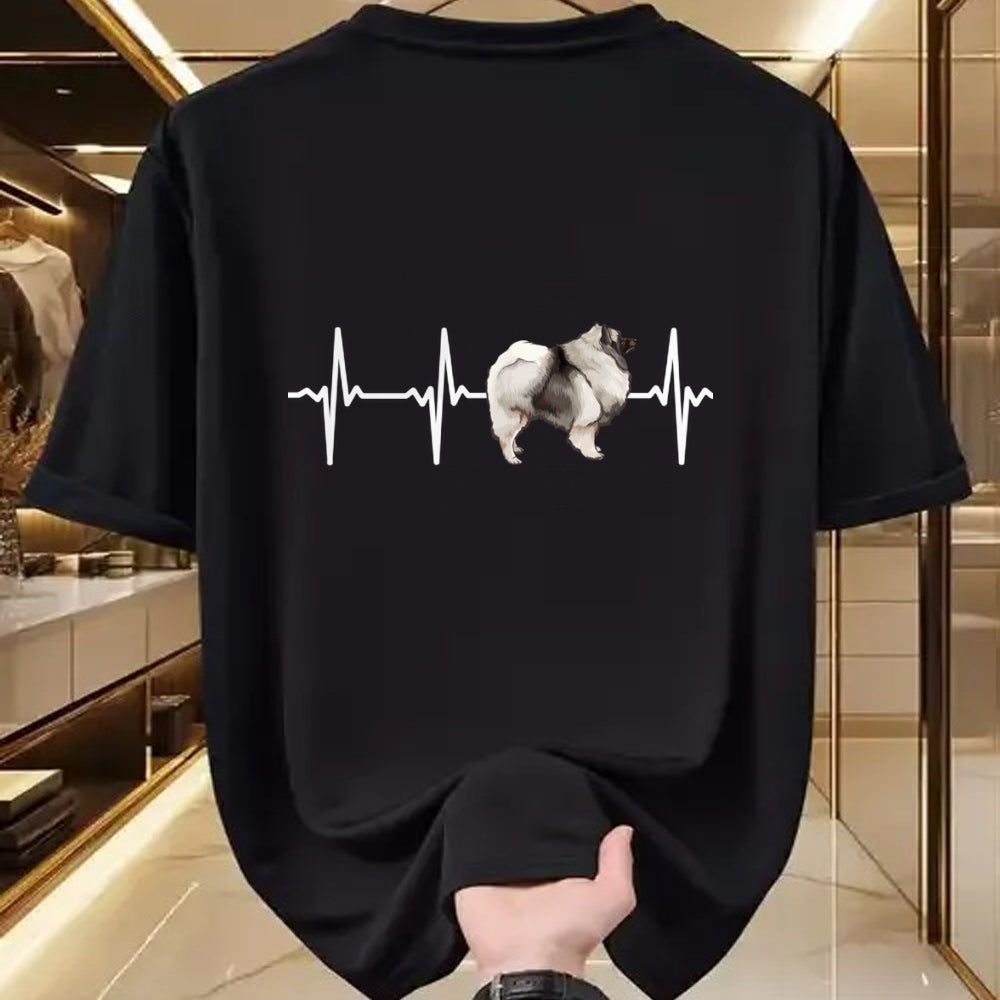 Dog Love Shirt, Dog Lover Gift T-Shirt/Hoodie/Sweatshirt HLT00 - Keeshond Heartbeat Love My Dog Long Sleeve T-Shirt