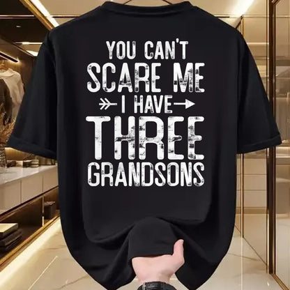 Best Grandma Shirt, Proud Grandma Unisex T-Shirt/Hoodie/Sweatshirt HLT00 - You Can't Scare Me I Have Three Grandsons Funny Grandma gift T-Shirt