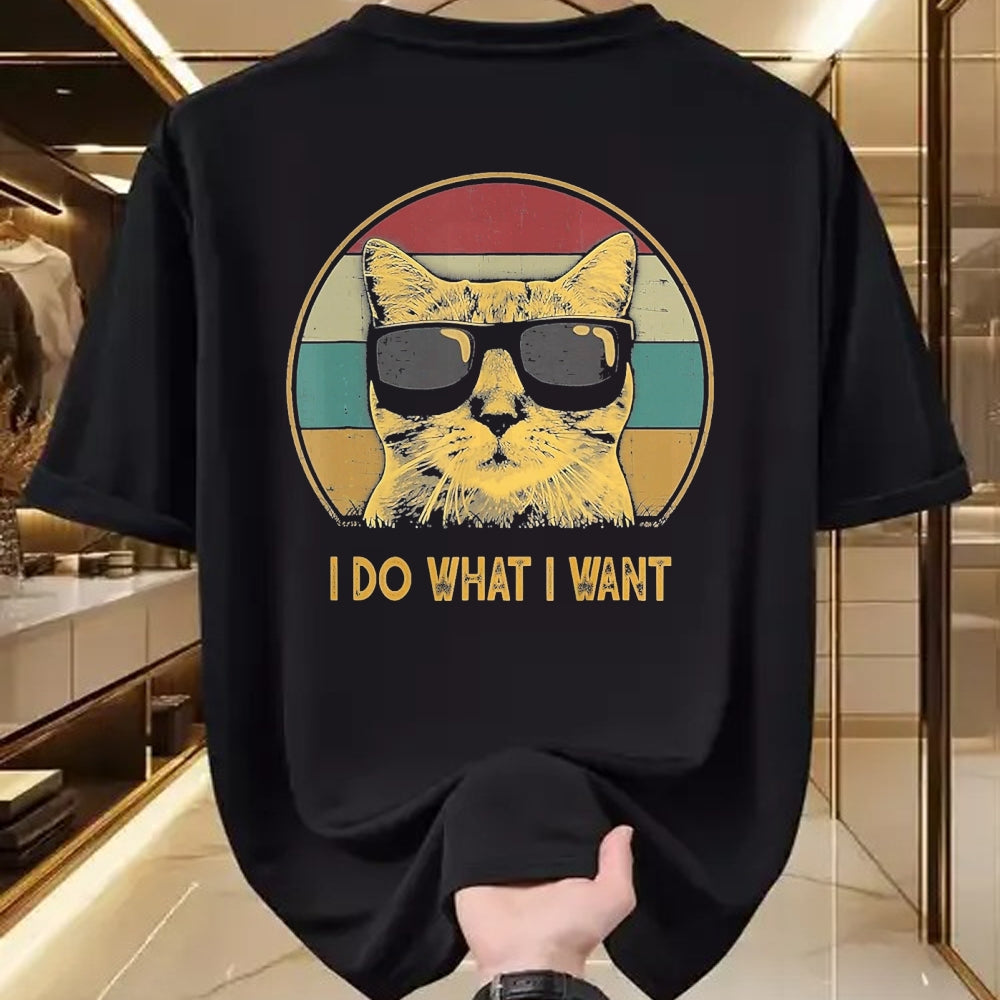 Cat Love Shirt, Funny Cat Lover Gift UnisexT-Shirt/Hoodie/Sweatshirt HLT00 - Retro Ich Mache was ich Want, cat Funny cat Lover T-Shirt, Men, Black, 3X-Large