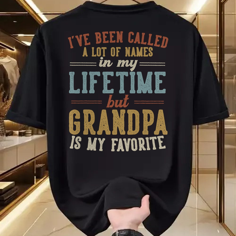 Best Grandpa Shirt, Proud Grandpa Unisex T-Shirt/Hoodie/Sweatshirt HLT00 - Grandpa Is My Favorite Name - Father's Day Grandpa T-Shirt (1)