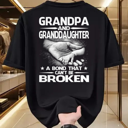 Best Grandpa Shirt, Proud Grandpa Unisex T-Shirt/Hoodie/Sweatshirt HLT00 - Grandpa And Granddaughter A Bond That Can't Be Broken T-Shirt (1)