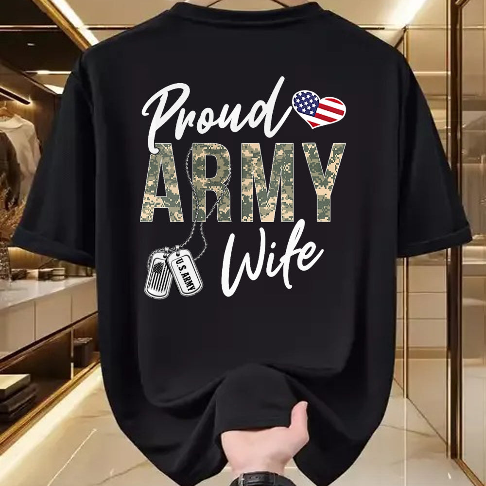 Best Wife Shirt, Wife and Husband Unisex T-Shirt/Hoodie/Sweatshirt HLT00 - Gift for wife T shirt, lucky wife   Womens Proud Army Wife Army Graduation Wife US Army Wife Gifts V