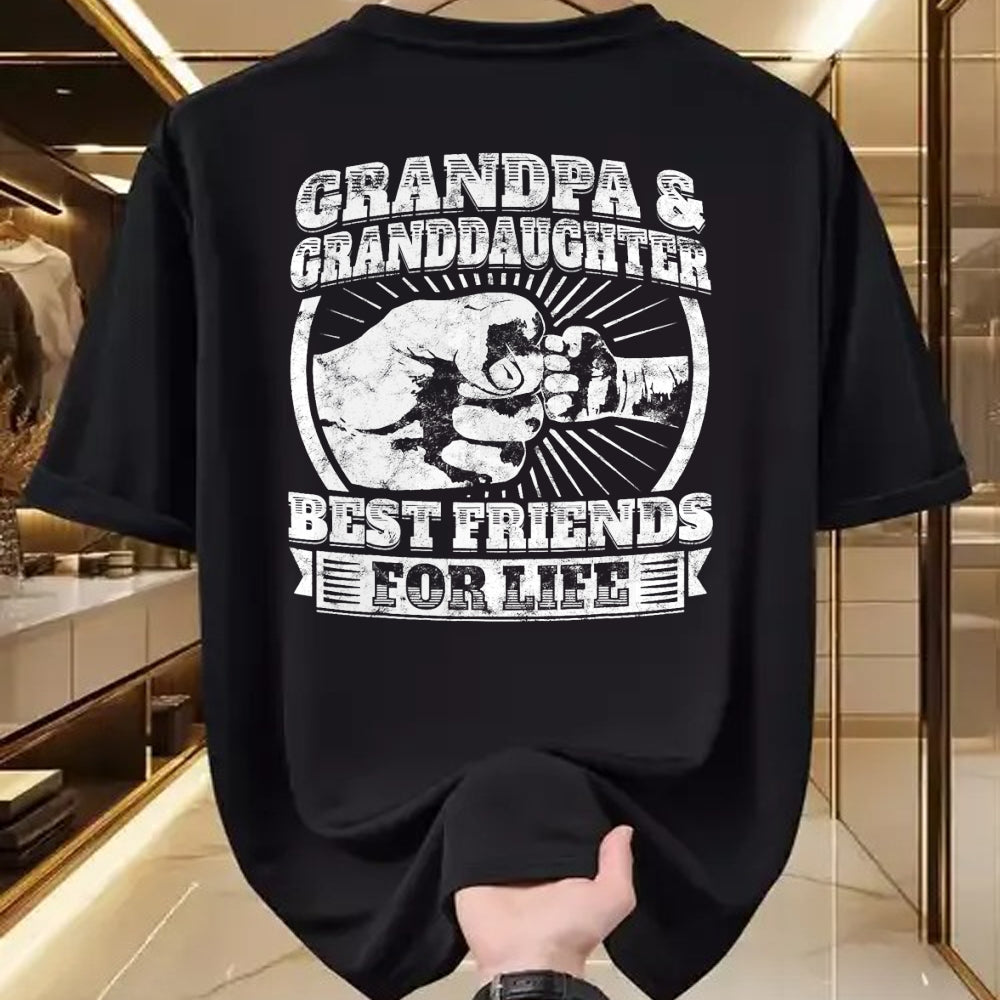 Best Grandpa Shirt, Proud Grandpa Unisex T-Shirt/Hoodie/Sweatshirt HLT00 -Grandpa Granddaughter Gift Family Shirt Grandad Fist Bump T-Shirt