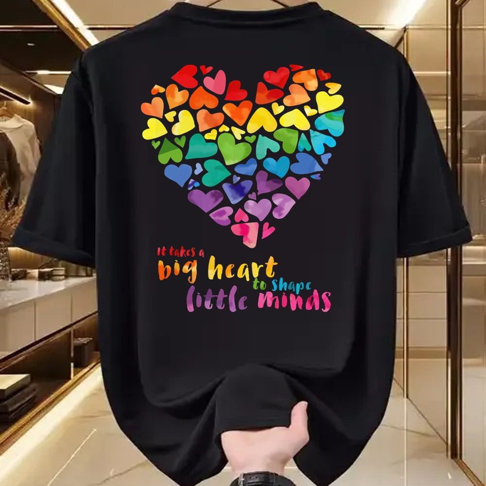 Best Teacher Shirt, Funny Teacher UnisexT-Shirt/Hoodie/Sweatshirt HLT00 - It Takes a Big Heart to Shape Little Minds Teacher Gift T-Shirt