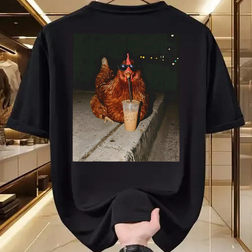 Best Farmer Life Shirt, Funny Farmer UnisexT-Shirt/Hoodie/Sweatshirt HLT00 - Chicken Drinking Iced Coffee Funny Chicken Lover Farmer T-Shirt (1)