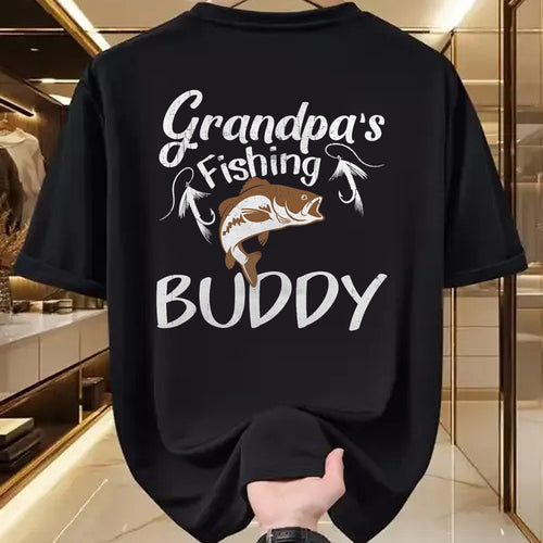Best Grandpa Shirt, Proud Grandpa Unisex T-Shirt/Hoodie/Sweatshirt HLT00 - Grandpa's Fishing Buddy Grandson Granddaughter T-Shirt