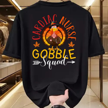 Funny Nurse Shirt, Nurse Unisex T-Shirt/Hoodie/Sweatshirt HLT00 - Cardiac Nurse Gobble Squad Nurse Thanksgiving Turkey Day T-Shirt