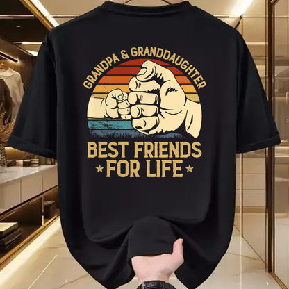 Best Grandpa Shirt, Proud Grandpa Unisex T-Shirt/Hoodie/Sweatshirt HLT00 - Grandpa Granddaughter Matching Family Shirt Fist Bump T-Shirt