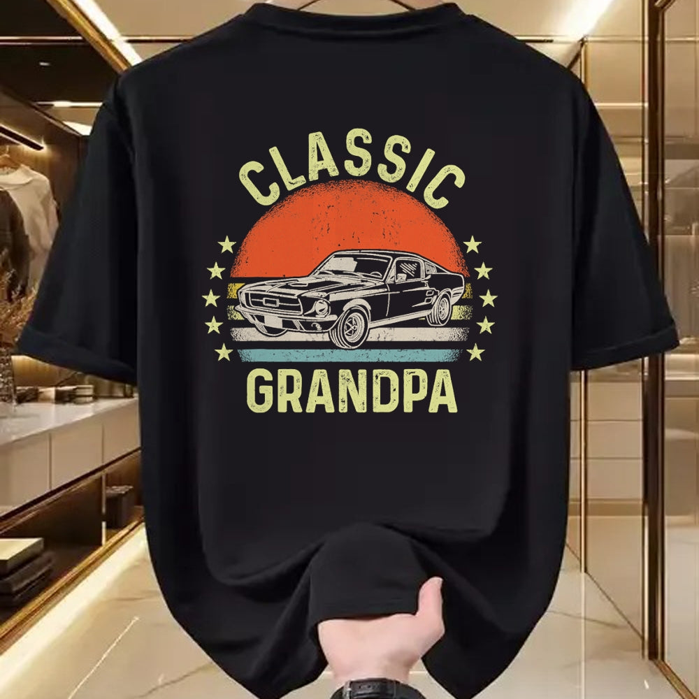 Best Grandpa Shirt, Proud Grandpa Unisex T-Shirt/Hoodie/Sweatshirt HLT00 - Funny Grandpa Classic Car Graphic Vintage Retro T-Shirt