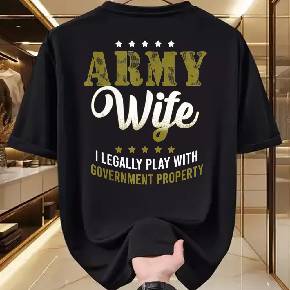 Best Wife Shirt, Wife and Husband Unisex T-Shirt/Hoodie/Sweatshirt HLT00 - Gift for wife T shirt, lucky wife   Army Veteran Wife Shirt Proud Army Wife Gift Tank Top