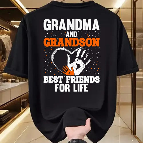 Best Grandpa Shirt, Proud Grandpa Unisex T-Shirt/Hoodie/Sweatshirt HLT00 - Grandma and Grandson Best Friends for Life T-Shirt