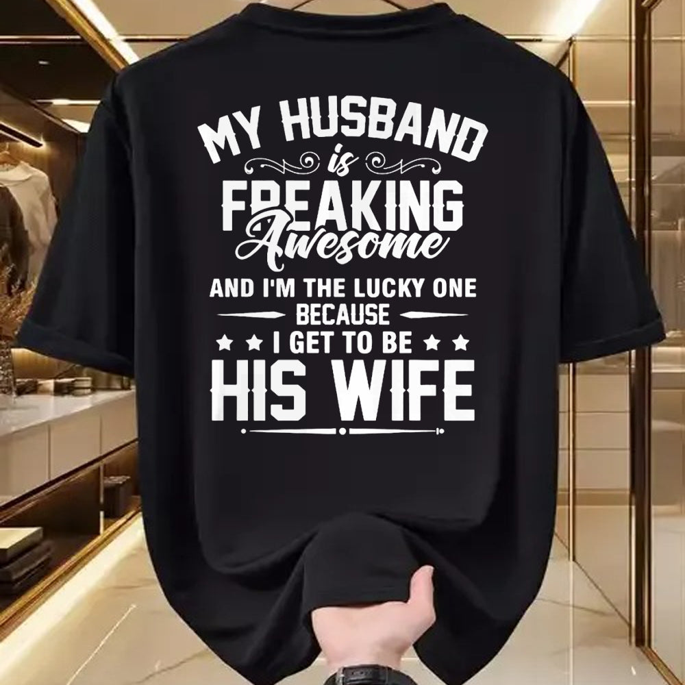 Best Wife Shirt, Wife and Husband Unisex T-Shirt/Hoodie/Sweatshirt HLT00 - Gift for wife T shirt, lucky wife   Lucky Wife, Awesome Life Because My Husband Premium T-Shirt
