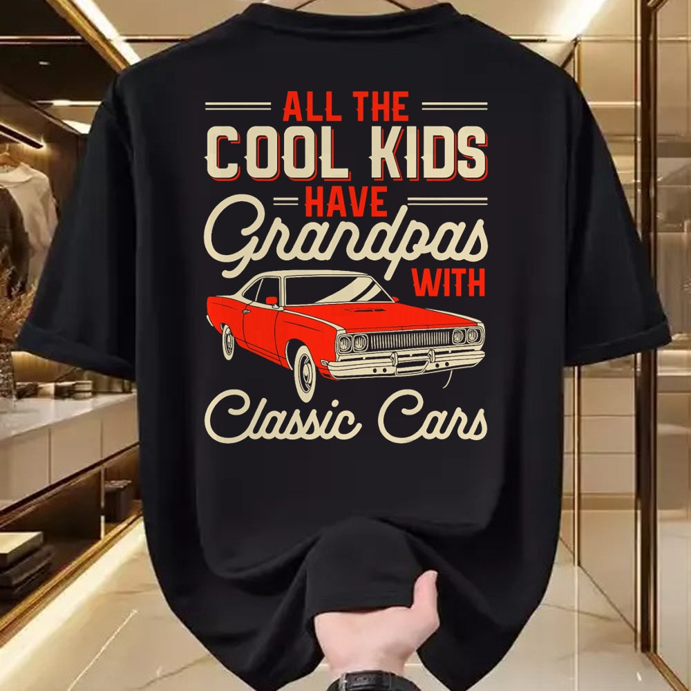 Best Grandpa Shirt, Proud Grandpa Unisex T-Shirt/Hoodie/Sweatshirt HLT00 - Grandpas with Classic Cars Funny Old Car Enthusiast Car Guy T-Shirt