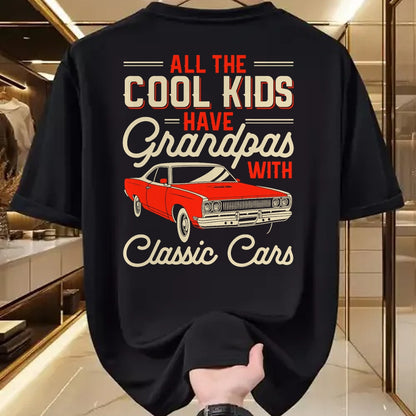 Best Grandpa Shirt, Proud Grandpa Unisex T-Shirt/Hoodie/Sweatshirt HLT00 - Grandpas with Classic Cars Funny Old Car Enthusiast Car Guy T-Shirt