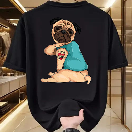 Dog Love Shirt, Dog Lover Gift T-Shirt/Hoodie/Sweatshirt HLT00 - Father_s Day gift funny dog Pug i love Dad tattoo T-Shirt