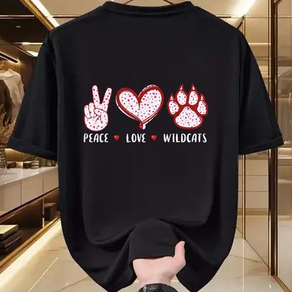 Cat Love Shirt, Funny Cat Lover Gift UnisexT-Shirt/Hoodie/Sweatshirt HLT00 - Peace Love Wildcats Gifts Men Women Kids Boys Girls Wild cat T-Shirt