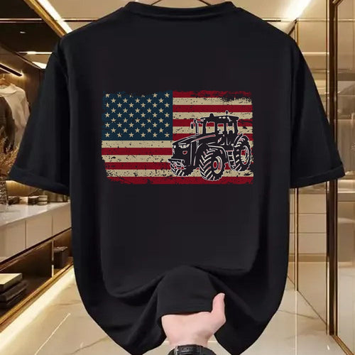 Best Farmer Life Shirt, Funny Farmer UnisexT-Shirt/Hoodie/Sweatshirt HLT00 - Farm Tractors USA Flag Patriotic Farming Gift Long Sleeve T-Shirt