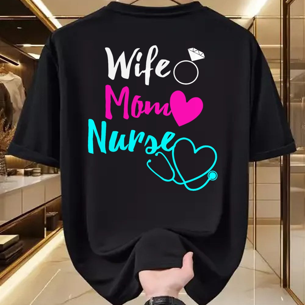 Funny Nurse Shirt, Nurse Unisex T-Shirt/Hoodie/Sweatshirt HLT00 - Wife Mom Nurse Gift Mothers Day Gift For RN LPN ICU Nurses T-Shirt