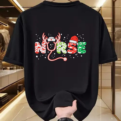 Funny Nurse Shirt, Nurse Unisex T-Shirt/Hoodie/Sweatshirt HLT00 - Nurse Christmas Stethoscope Nurses Xmas Scrub Top Women T-Shirt