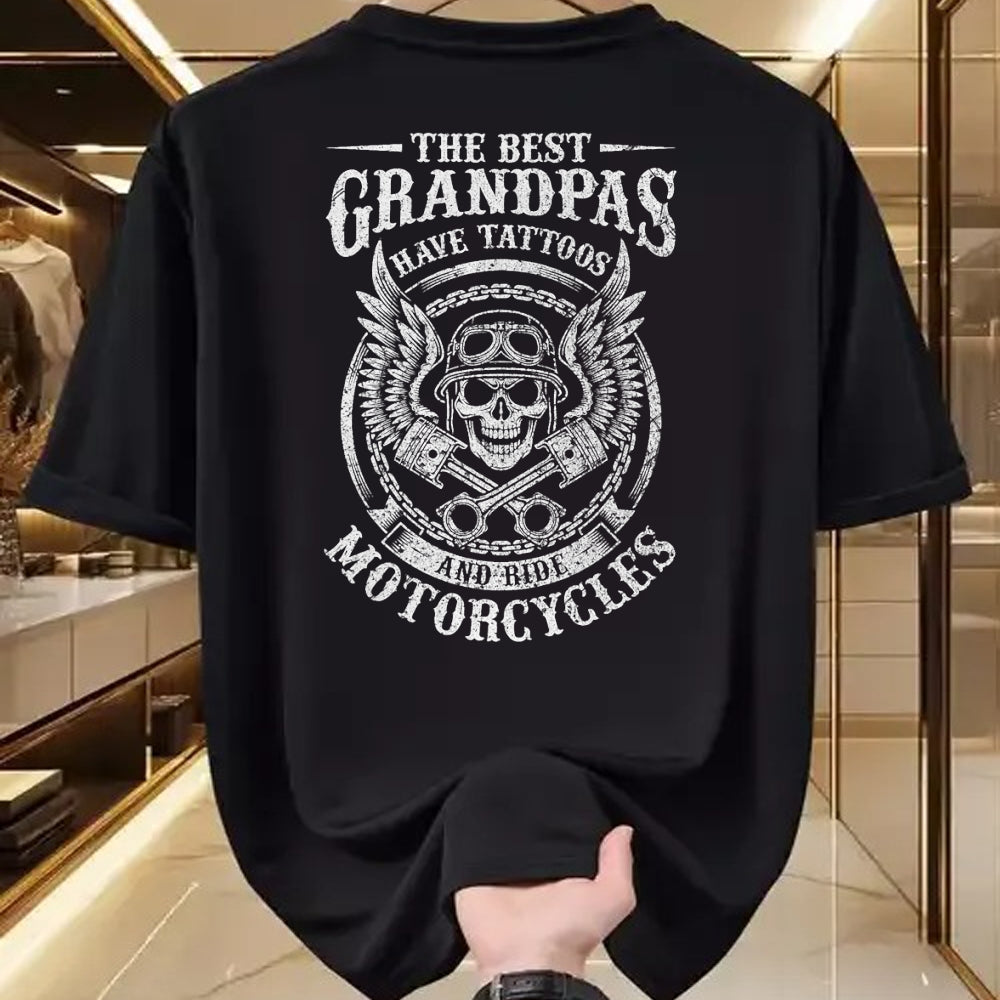 Best Grandpa Shirt, Proud Grandpa Unisex T-Shirt/Hoodie/Sweatshirt HLT00 -Best Grandpas Have Tattoos And Ride Motorcycles Biker Biking T-Shirt