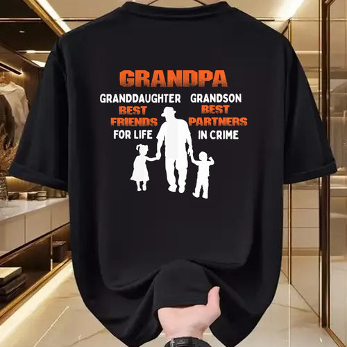 Best Grandpa Shirt, Proud Grandpa Unisex T-Shirt/Hoodie/Sweatshirt HLT00 - Grandpa Granddaughter Best Friends Grandson Best Partners T-Shirt (1)