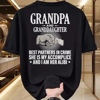 Best Grandpa Shirt, Proud Grandpa Unisex T-Shirt/Hoodie/Sweatshirt HLT00 - Grandpa and Granddaughter best partners in crime T-Shirt