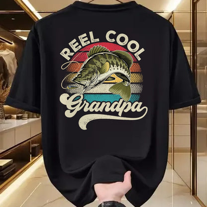 Best Grandpa Shirt, Proud Grandpa Unisex T-Shirt/Hoodie/Sweatshirt HLT00 - Reel Cool Grandpa Fishing Vintage Retro Father's Day Men Dad T-Shirt