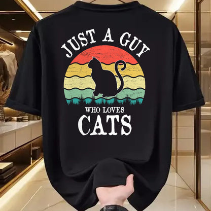Cat Love Shirt, Funny Cat Lover Gift UnisexT-Shirt/Hoodie/Sweatshirt HLT00 - Just A Guy Who Loves Cats T-Shirt (1)