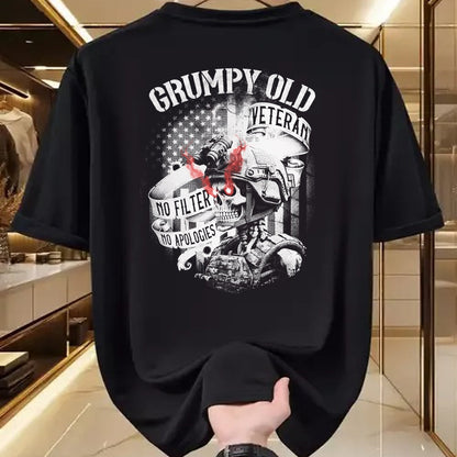 Proud Veteran Shirt, Funny Veteran UnisexT-Shirt/Hoodie/Sweatshirt HLT00 - Grumpy Old Veteran Funny Patriotic Military Humor Design T-Shirt