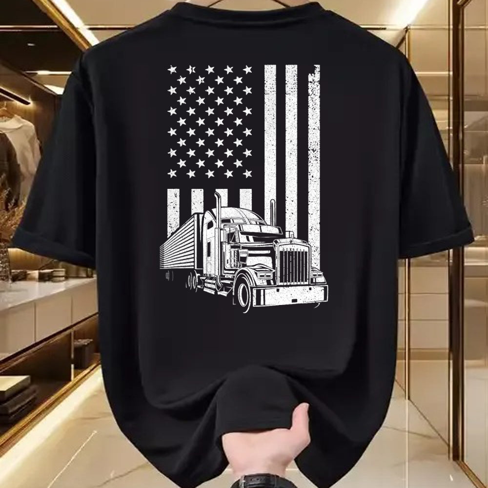 Best Truck Driver Life Shirt, Funny Trucker UnisexT-Shirt/Hoodie/Sweatshirt HLT00 - Cool Trucker For Men Dad Semi Truck Driver US Flag Trucking T-Shirt
