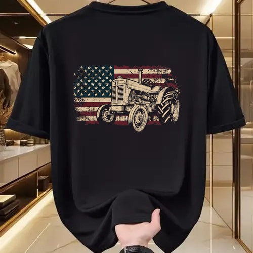 Best Farmer Life Shirt, Funny Farmer UnisexT-Shirt/Hoodie/Sweatshirt HLT00 - Farm Tractor Proud Farmer Patriotic American Flag Tractor T-Shirt