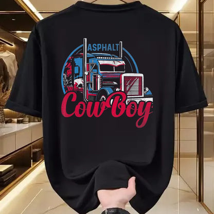 Best Truck Driver Life Shirt, Funny Trucker UnisexT-Shirt/Hoodie/Sweatshirt HLT00 - Asphalt Cowboy Cool Truck Driver Design Trucker T-Shirt, Men, Black, X-Large