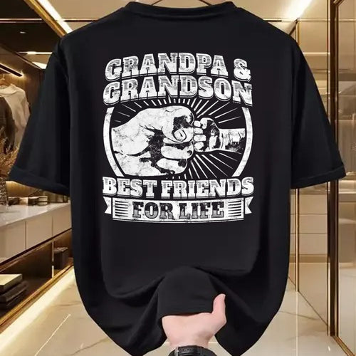 Best Grandpa Shirt, Proud Grandpa Unisex T-Shirt/Hoodie/Sweatshirt HLT00 - Grandpa And Grandson Gift Family Shirt Grandad Fist Bump Tee T-Shirt