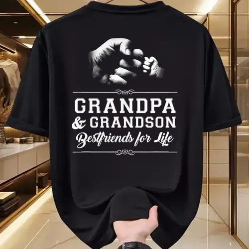 Best Grandpa Shirt, Proud Grandpa Unisex T-Shirt/Hoodie/Sweatshirt HLT00 - Grandfather Grandson Friends Fist Bump Shirt Grandpa Grandad T-Shirt