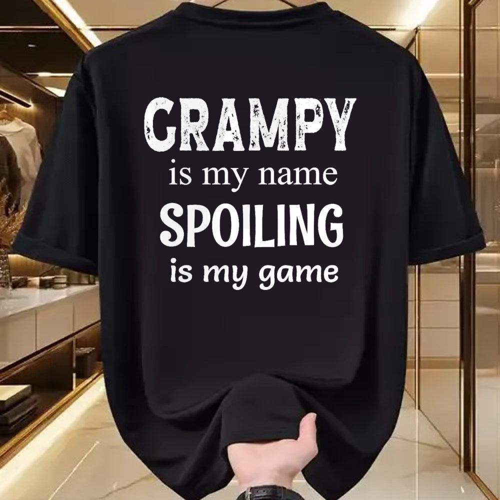 Best Grandpa Shirt, Proud Grandpa Unisex T-Shirt/Hoodie/Sweatshirt HLT00 - Grampy Is My Name Spoiling Is My Game Grandfather Grandpa T-Shirt