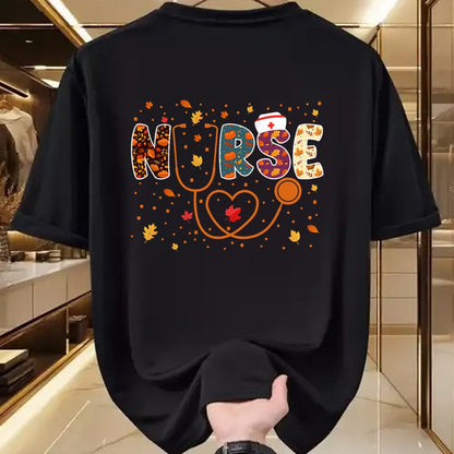 Funny Nurse Shirt, Nurse Unisex T-Shirt/Hoodie/Sweatshirt HLT00 - Nursing Thanksgiving Day Stethoscope Fall Nurse Costume T-Shirt
