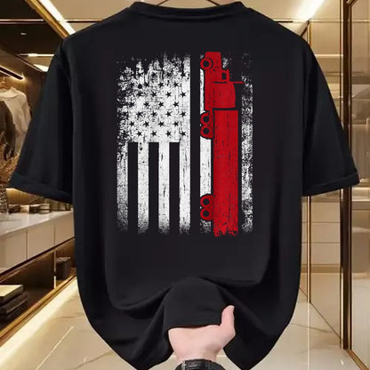 Best Truck Driver Life Shirt, Funny Trucker UnisexT-Shirt/Hoodie/Sweatshirt HLT00 - Distressed American Flag Truck Driver Design On Back T-Shirt