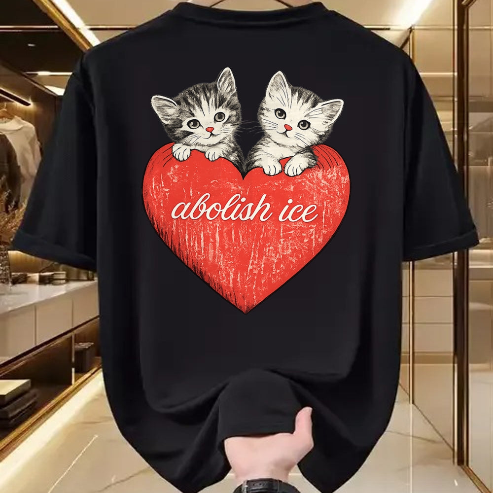 Cat Love Shirt, Funny Cat Lover Gift UnisexT-Shirt/Hoodie/Sweatshirt HLT00 - Abolish ICE, Cute Cat Valentine T-Shirt