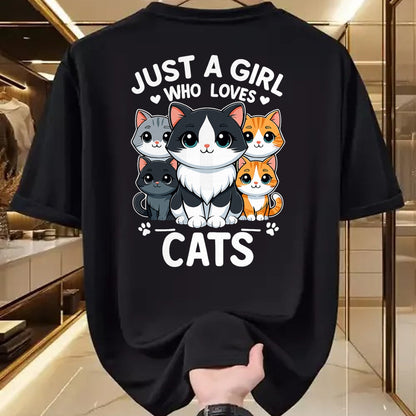 Cat Love Shirt, Funny Cat Lover Gift UnisexT-Shirt/Hoodie/Sweatshirt HLT00 - Just A Girl Who Loves Cats T-Shirt