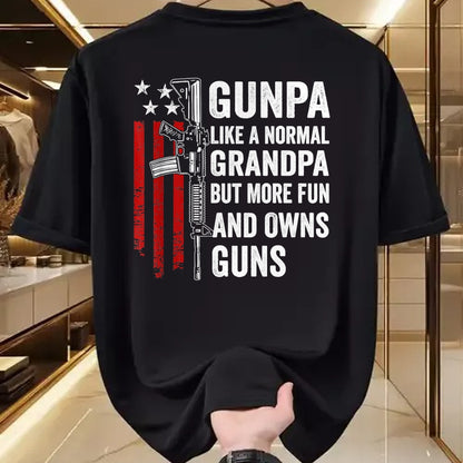 Best Grandpa Shirt, Proud Grandpa Unisex T-Shirt/Hoodie/Sweatshirt HLT00 - Gunpa Like A Normal Grandpa But More Fun And Owns Guns T-Shirt (1)