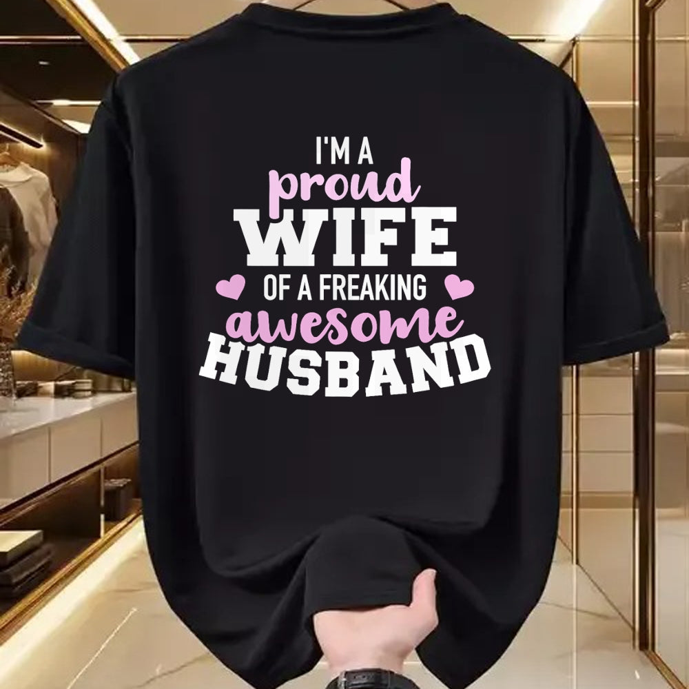 Best Wife Shirt, Wife and Husband Unisex T-Shirt/Hoodie/Sweatshirt HLT00 - Gift for wife T shirt, lucky wife   Proud wife husband wedding anniversary T-Shirt